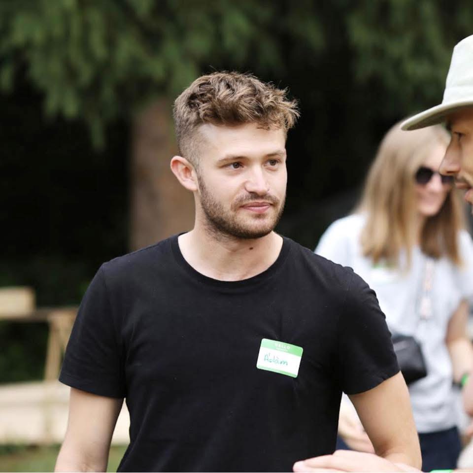 Ádám, your guide, wearing his guide name tag